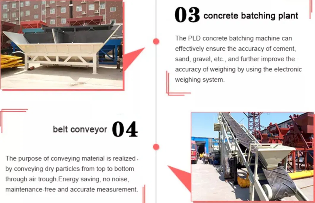 Small Yhzs25 Mobile Ready Mixed Concrete Batching Plant, PLD800 Concrete Batching Machine